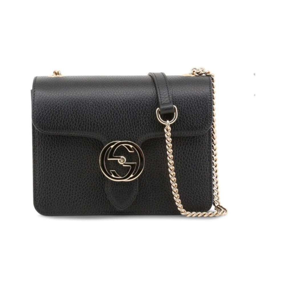 Gucci Interlocking Schoudertas Black Dames