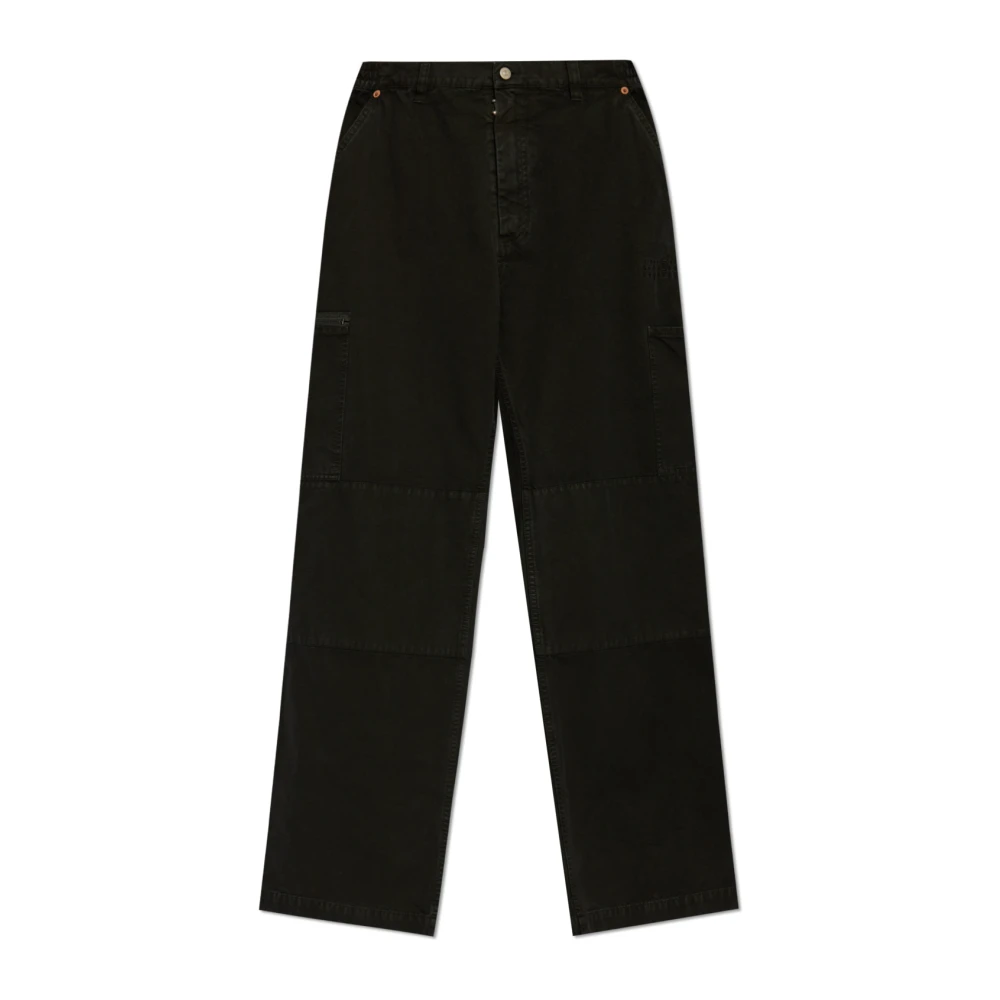 MM6 Maison Margiela Zwarte Canvas Wijde Pijp Broek Black Heren