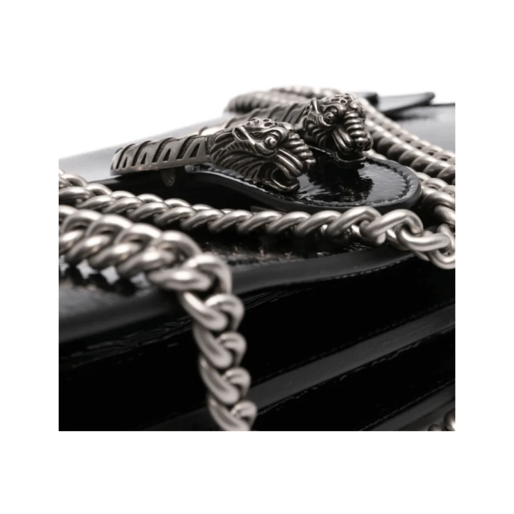 Gucci Tiger Head leren schoudertas Black Dames