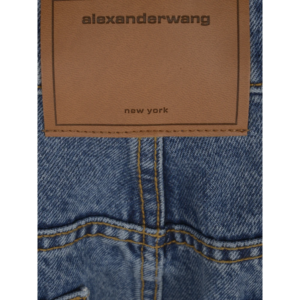 alexander wang Relaxed Jean met Logo Elastische Bikini Blue Dames