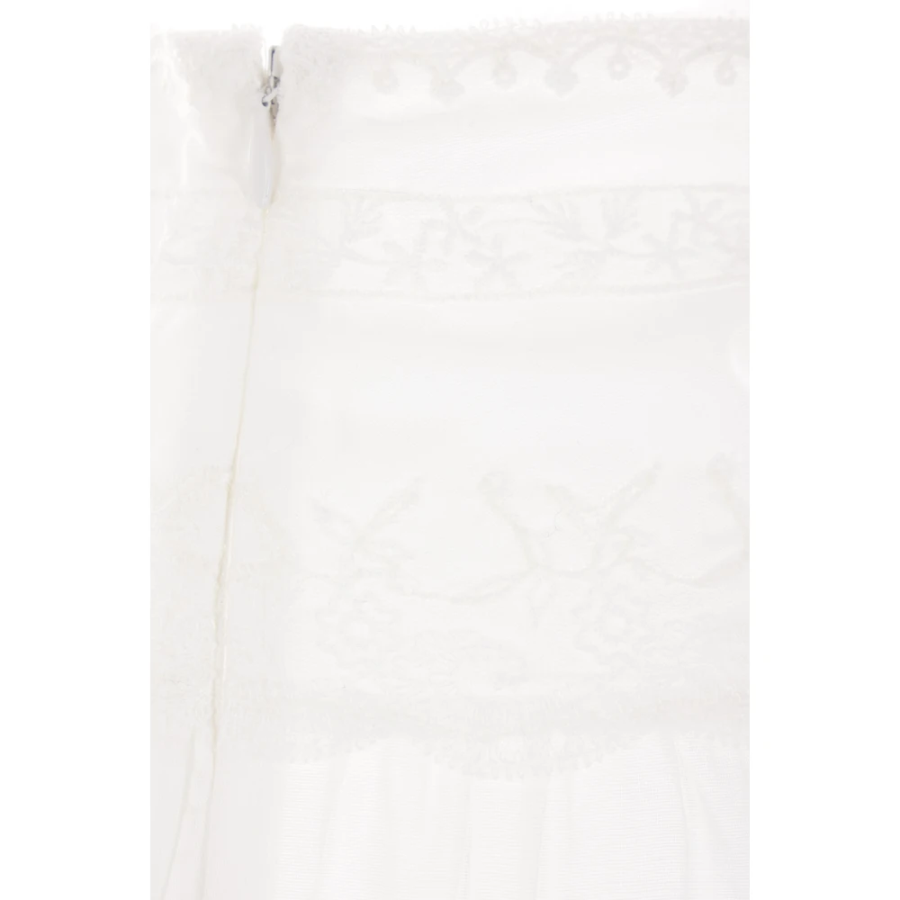 Ermanno Scervino Witte Katoenen Kant Rok White Dames