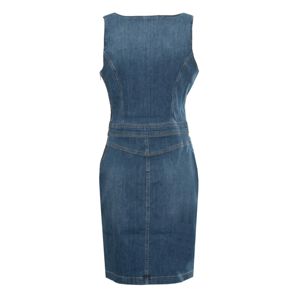 Moschino Logo Ritsjurk voor Moderne Vrouw Blue Dames