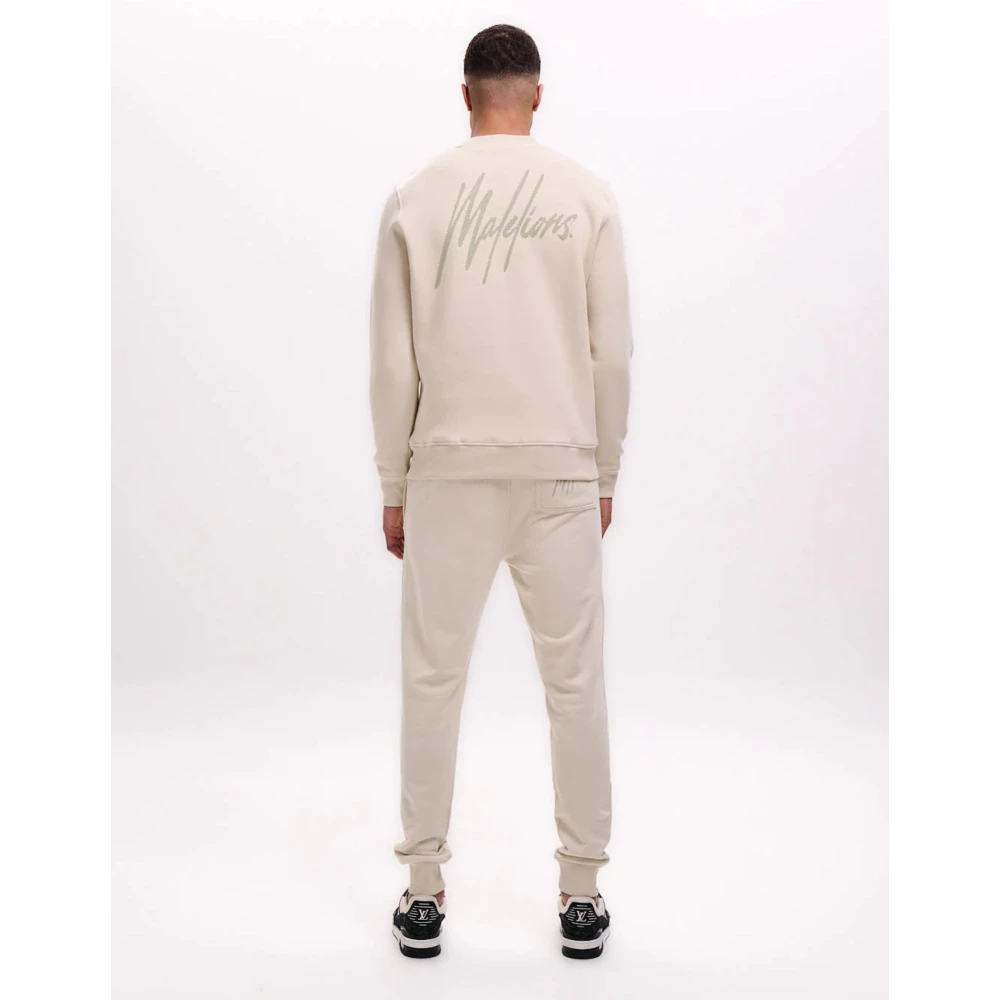 Malelions Gestreepte signature trui in beige Herenlions Beige Heren