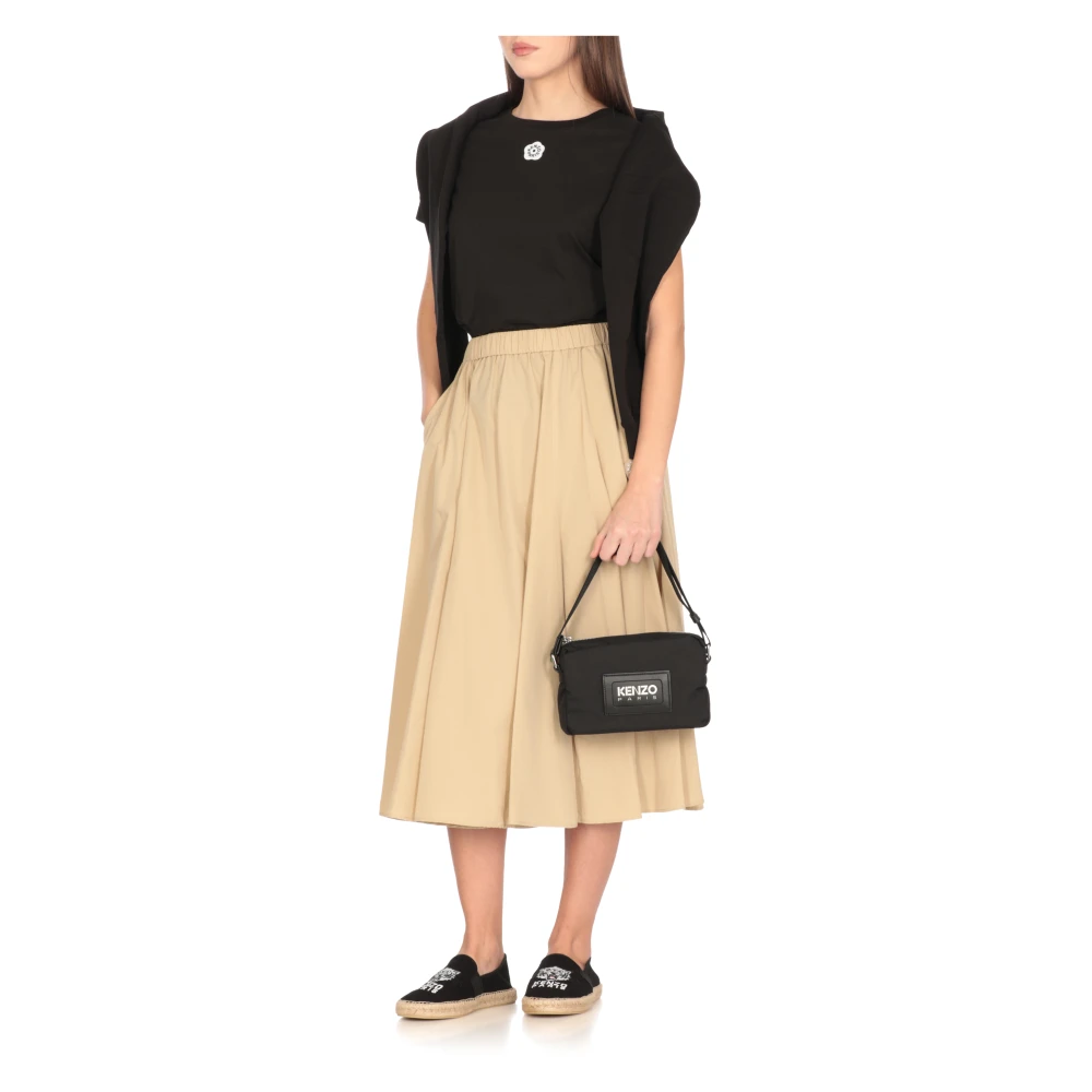 Kenzo Zwarte Bloemenpatch T-shirt Black Dames
