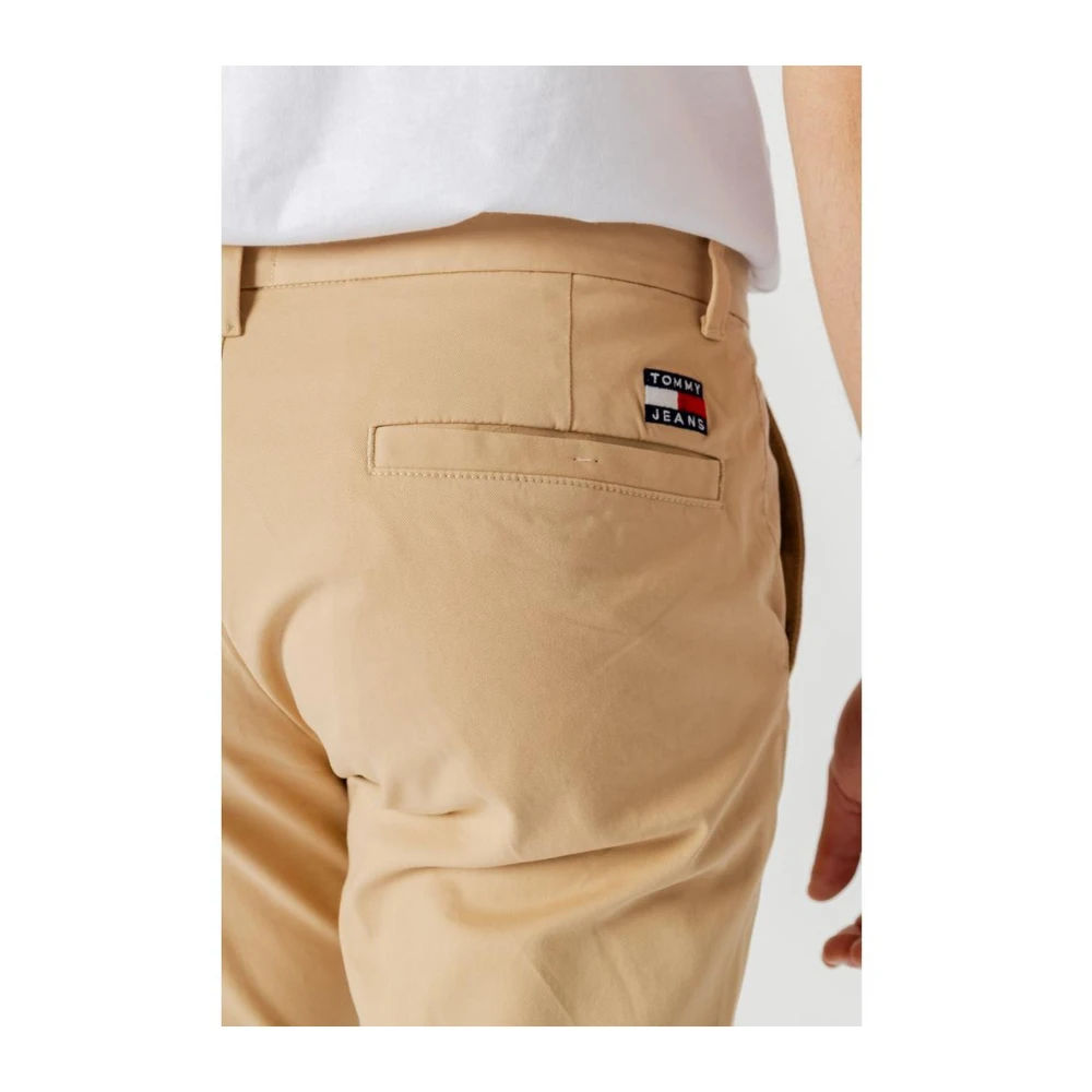 Tommy Jeans Tapered Katoenen Broek Beige Heren