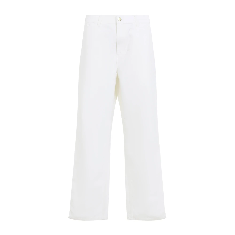 Carhartt Wip Men's White Single Knee Pant - Straight Fit Jeans - W33 - Jeans