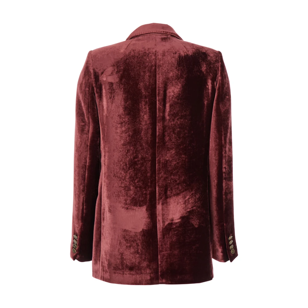 ETRO Bordeaux Velvet Blazer Jas Red Dames