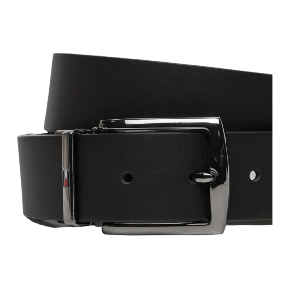 Tommy Hilfiger Leren Herenriem Herfst Winter Collectie Black Heren