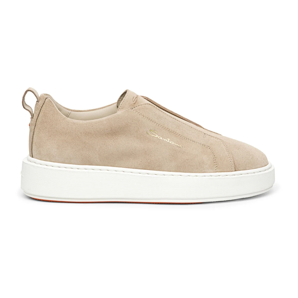 Santoni Suede Slip-on Sneaker Dames Schoenen Beige