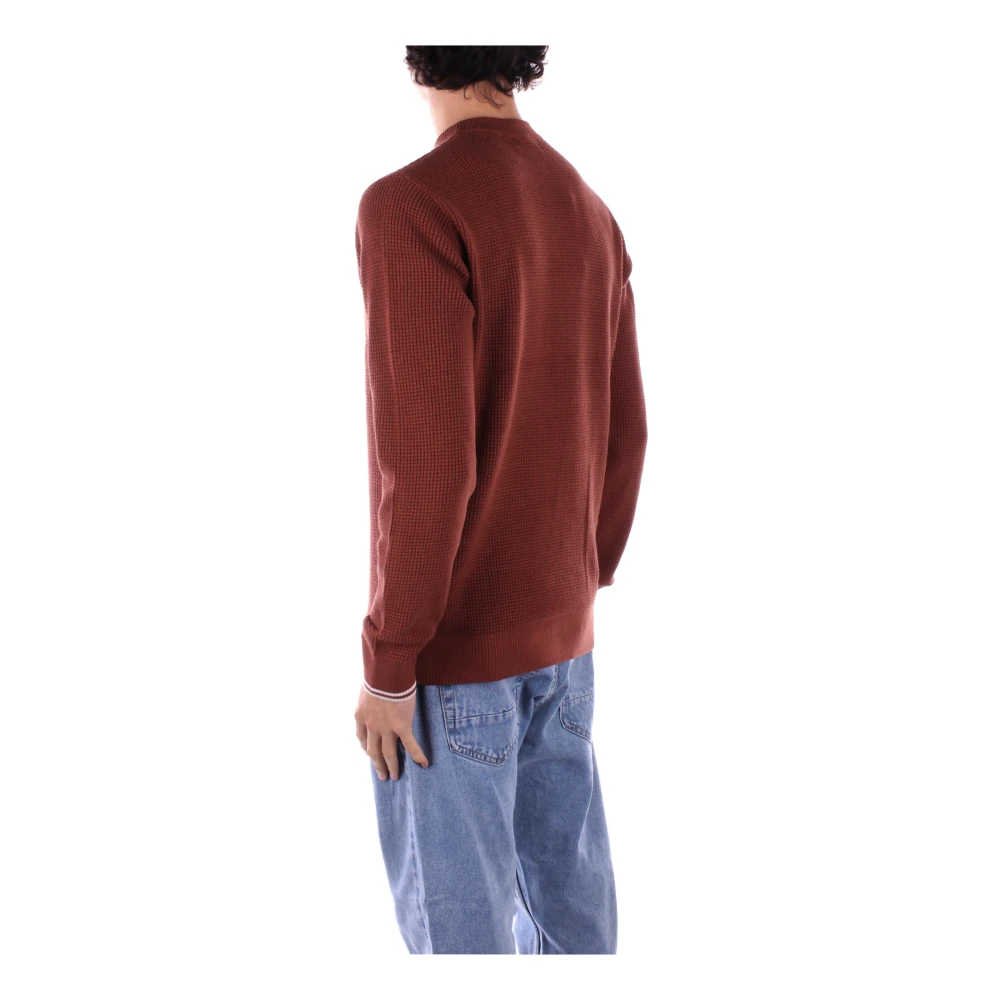 Fred Perry Logo Front Sweaters Brown Heren