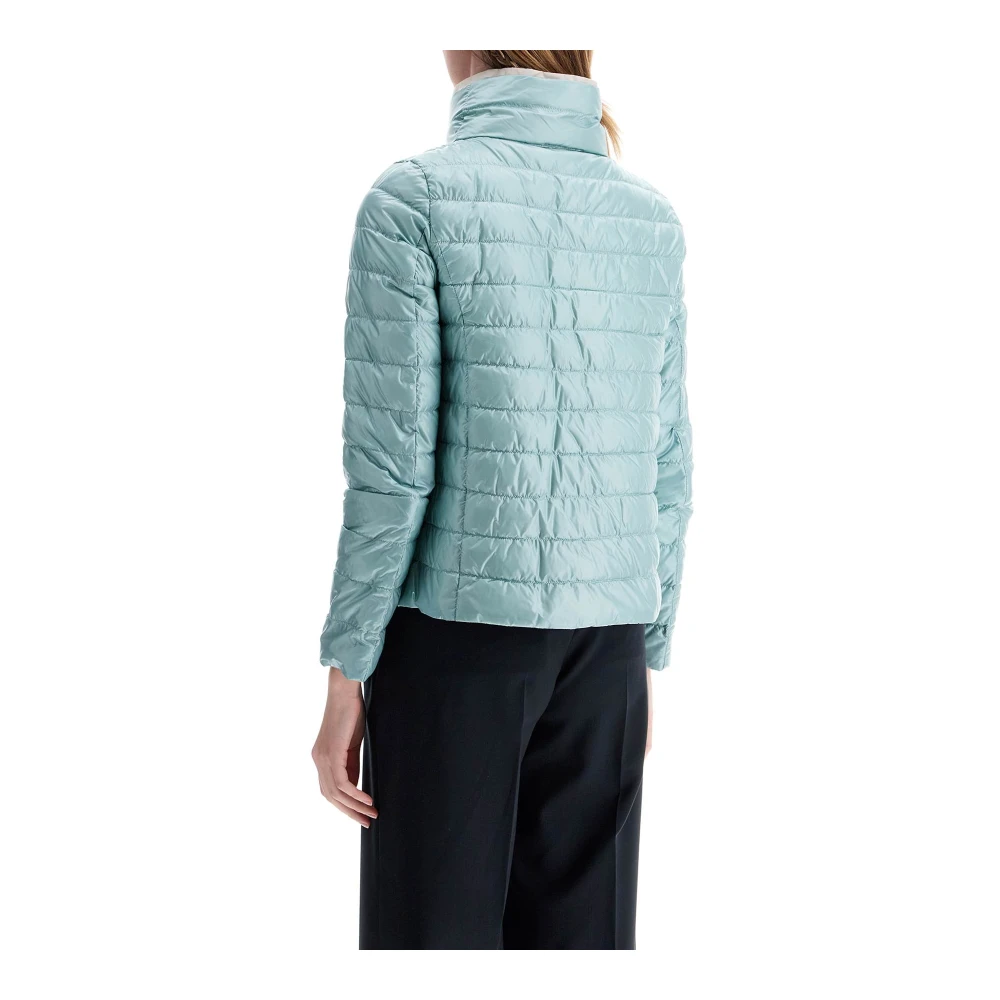 Herno IJsblauwe Puffer Jacket met metalen knopen Blue Dames