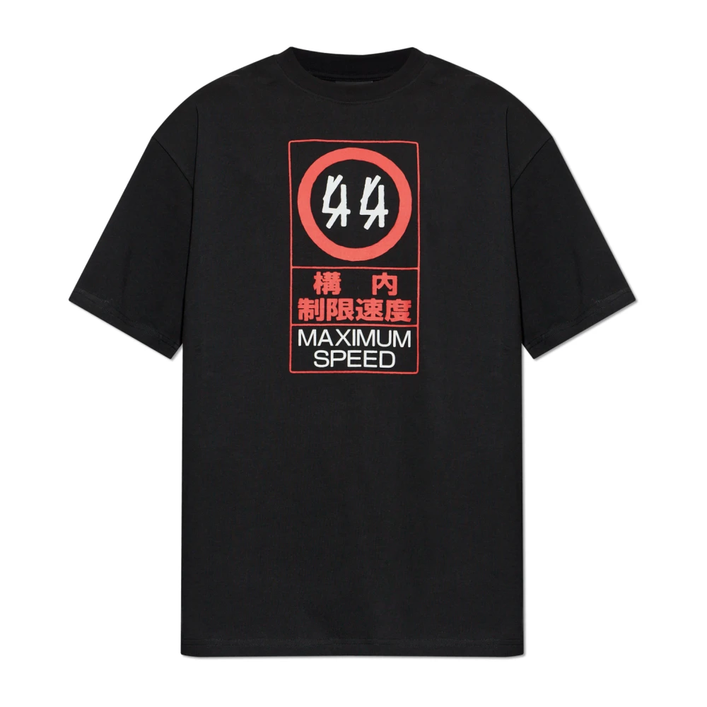 44 Label Group Men's Black T-Shirts, M, T-Shirt With Print