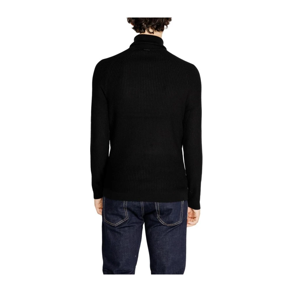 Antony Morato Zwarte Viscose Blend Gebreide Trui Black Heren