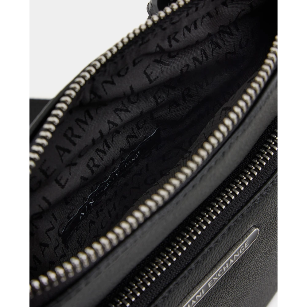 Armani Exchange Zwarte Eco-Leren Schoudertas Black Heren