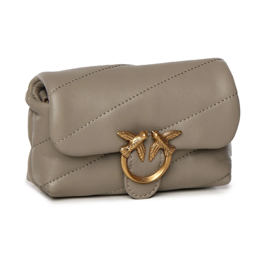 pinko Love Puff Micro Sheep Nappa Tas Gray Dames