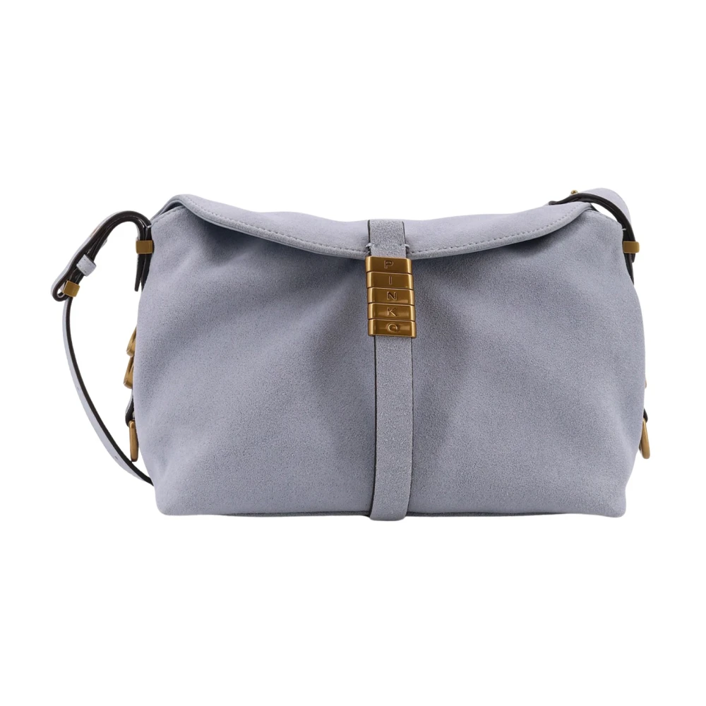 Pinko Women's Blue Cross Body Bags, One Size, Saddle Baguette Mini
