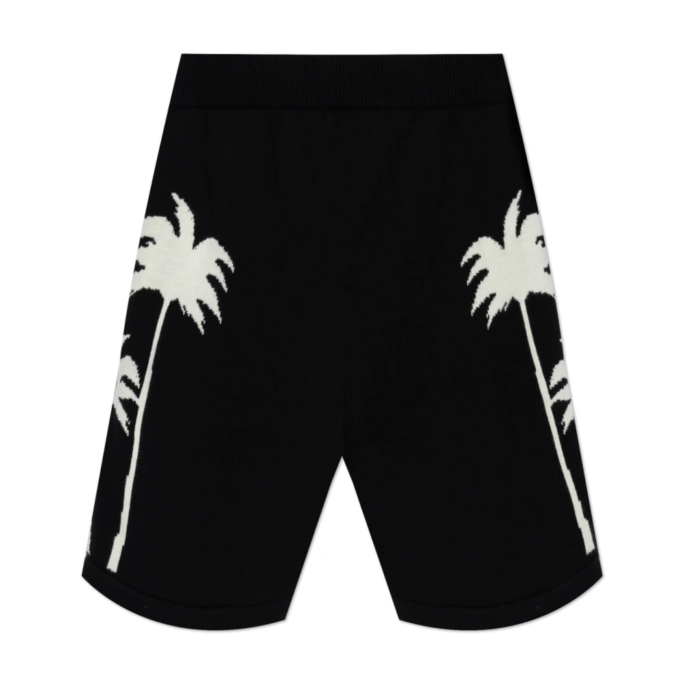 Palm Angels Palm Patroon Shorts Black Heren