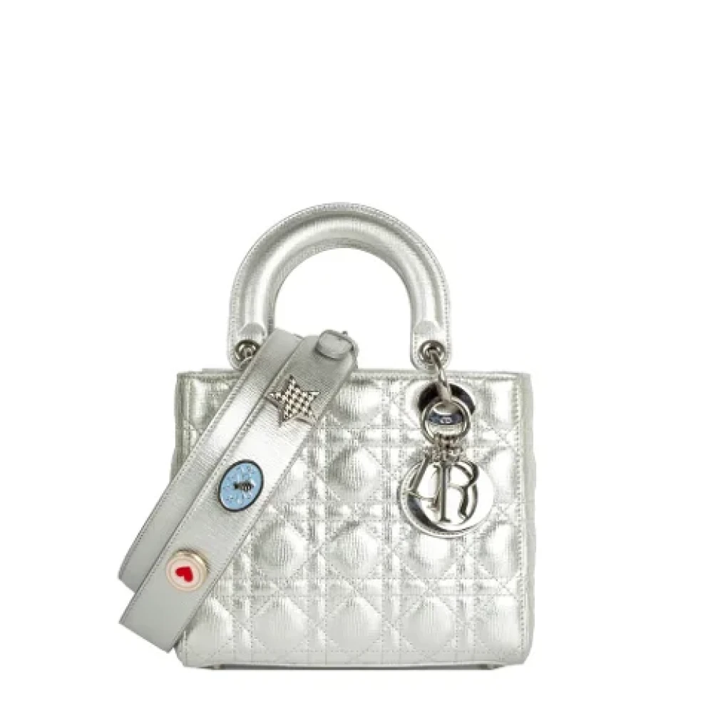 Dior Vintage Pre-owned Leather dior-bags Gray Dames