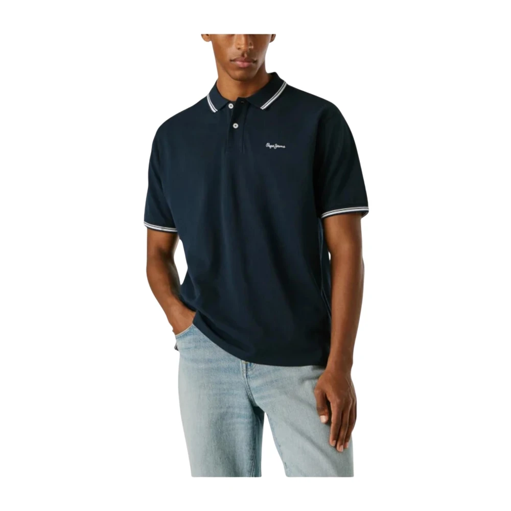 Pepe Jeans Men's Blue Polo Shirts, L, Carson Polo