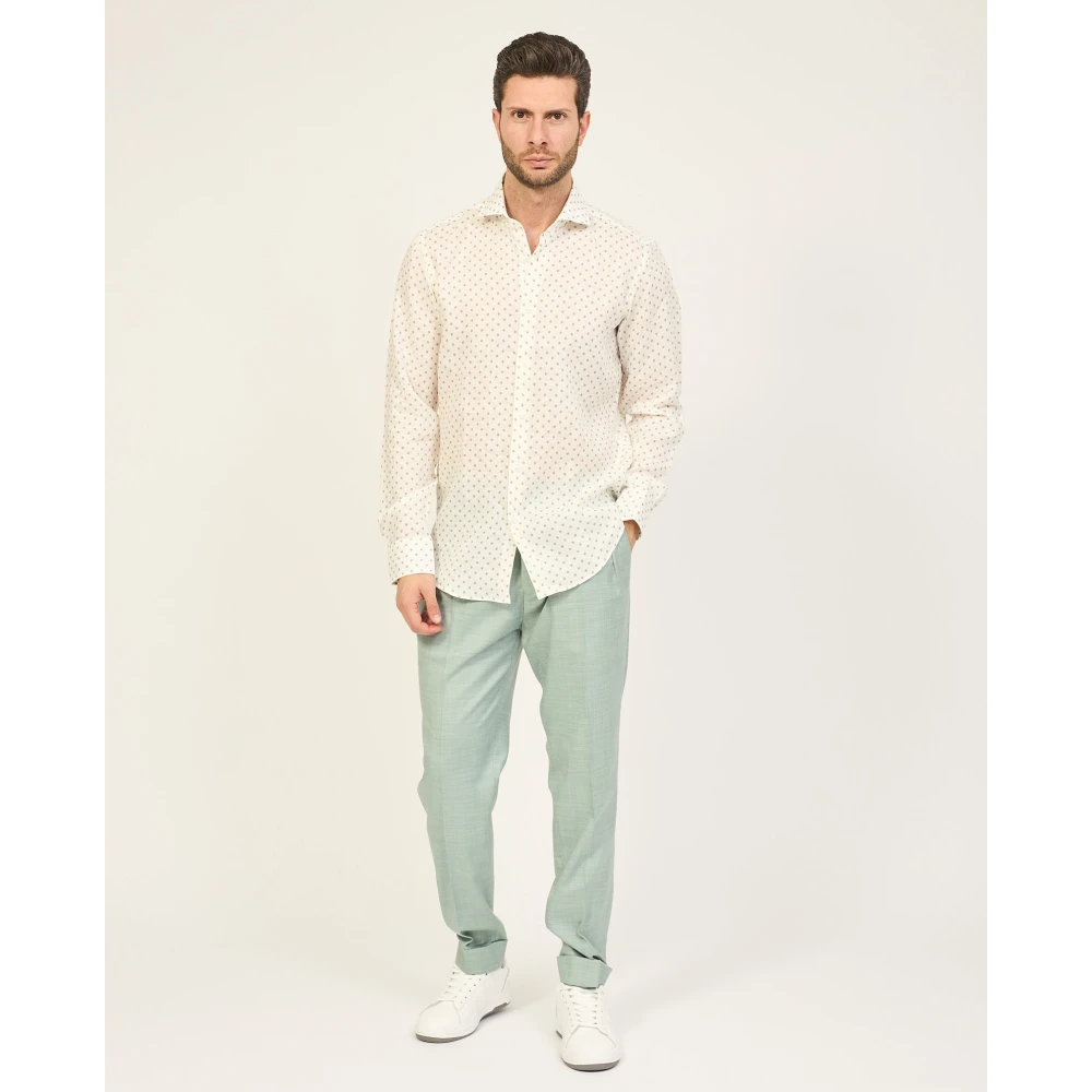 Boss Witte Shirt H-Joe Linnen Lange Mouw White Heren
