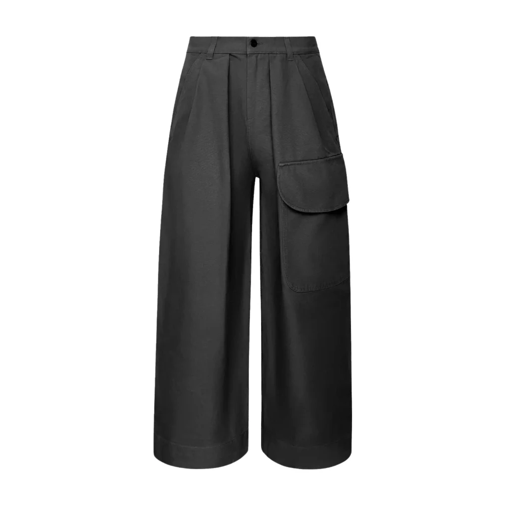 Jw Anderson Men's Gray Wide Trousers, S, Cargo Trousers Wide Leg