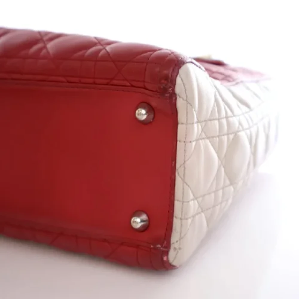 Dior Vintage Pre-owned Leather handbags Red Dames
