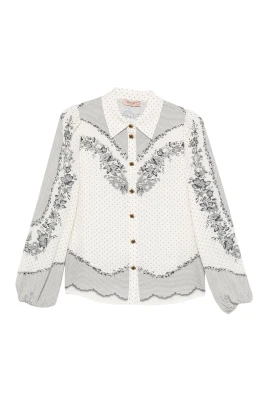 Blus med tryck