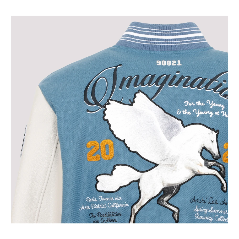 Amiri Blauwvin Oversized Varsity Jack Blue Heren