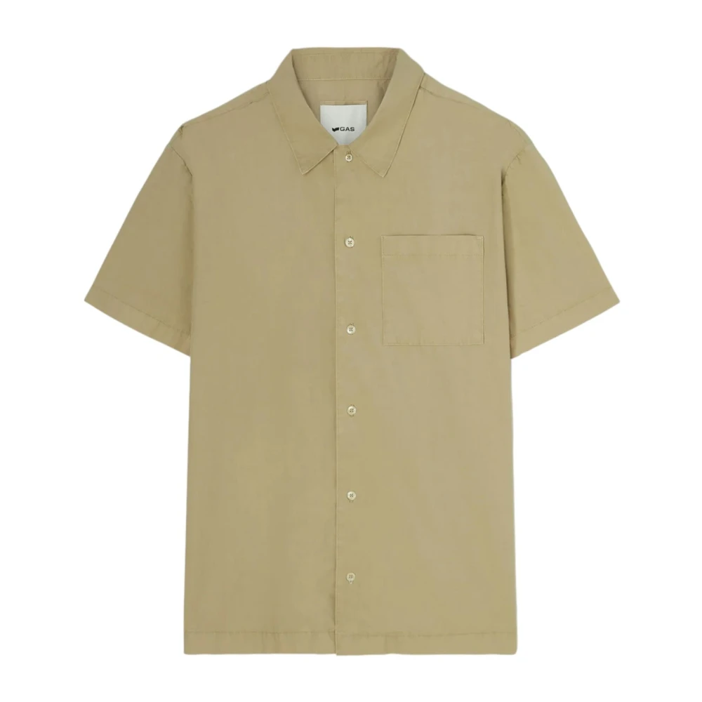 GAS Korte Mouw Shirt Beige Heren