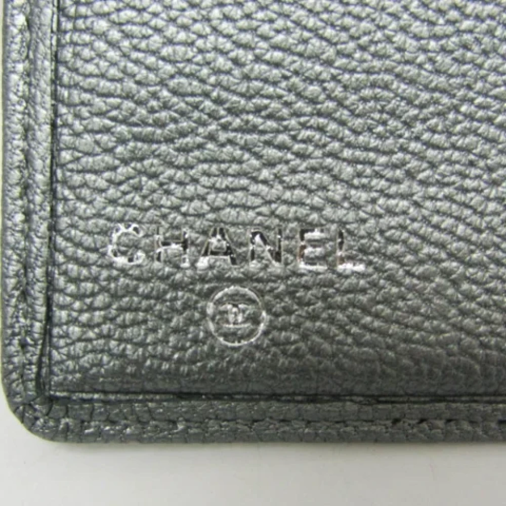 Chanel Vintage Pre-owned Leather wallets Gray Dames