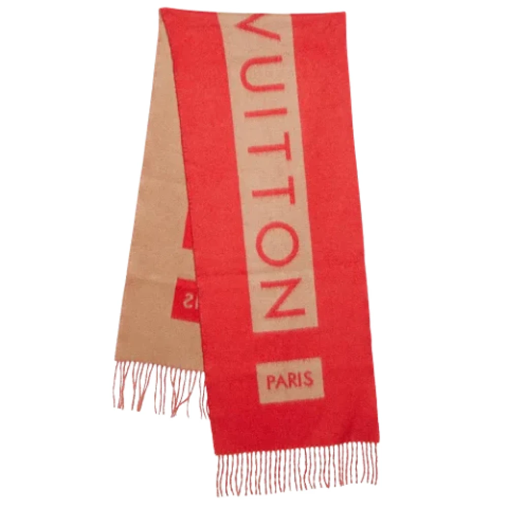 Louis Vuitton Vintage Pre-owned Cashmere scarves Red Dames