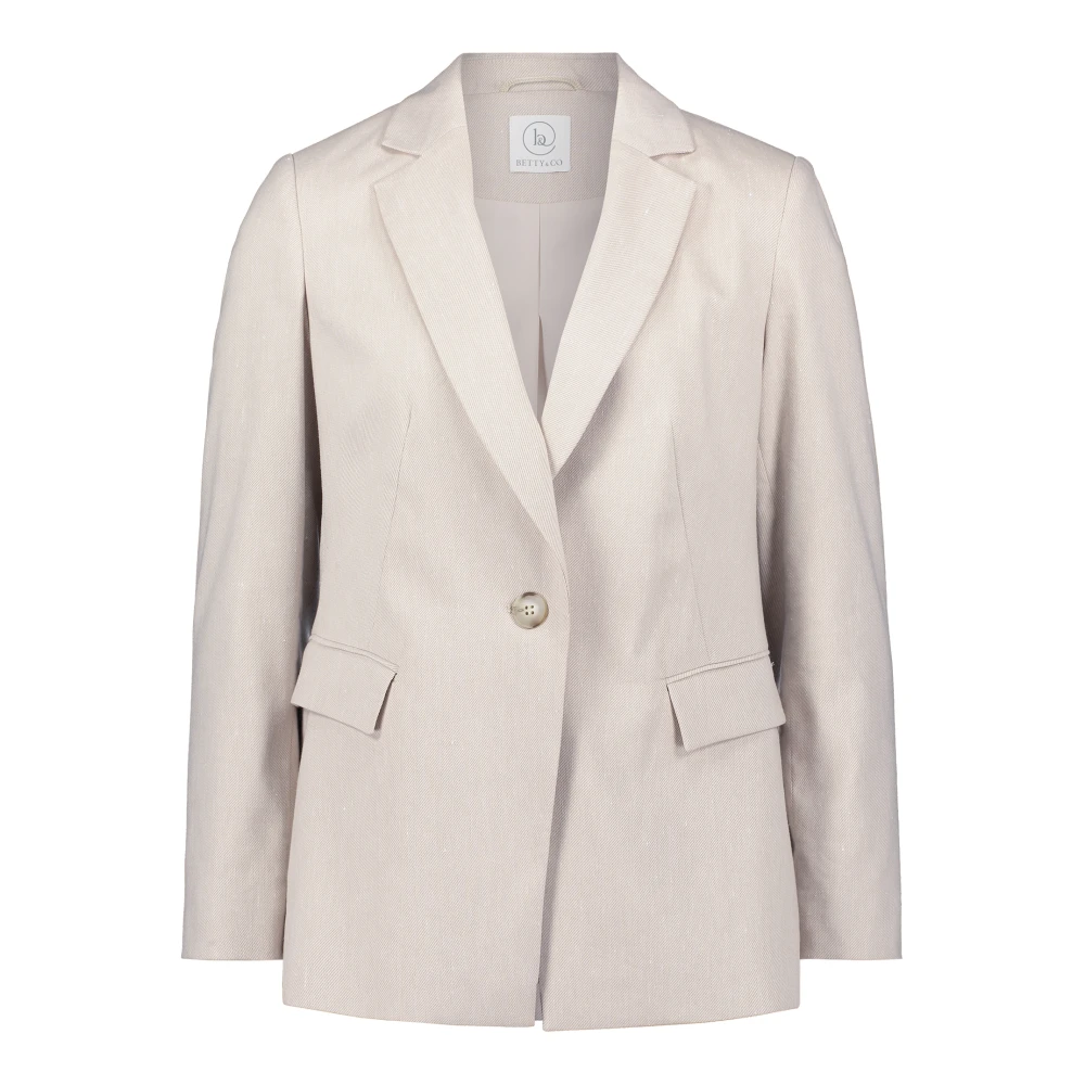 Betty & Co Zakelijke blazer met zakken Beige Dames