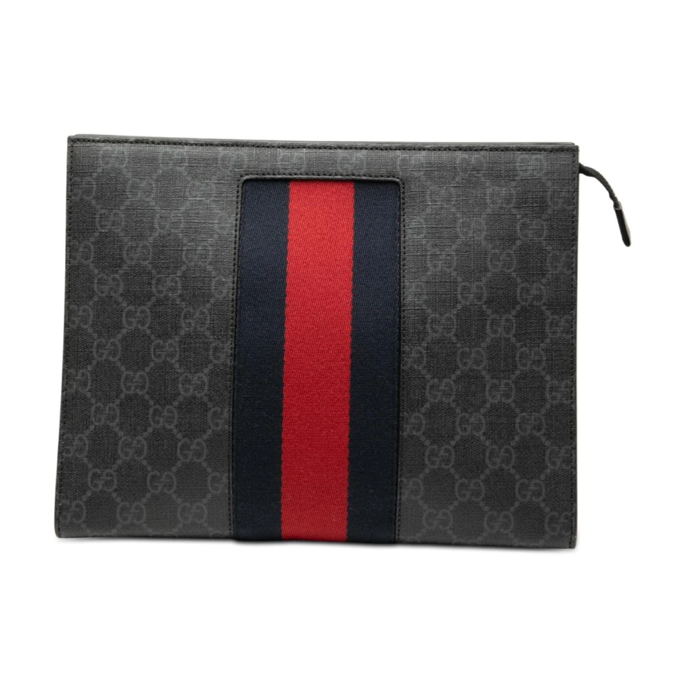 Gucci Vintage Women's Black Pre-Owned Designer Flat Pouch