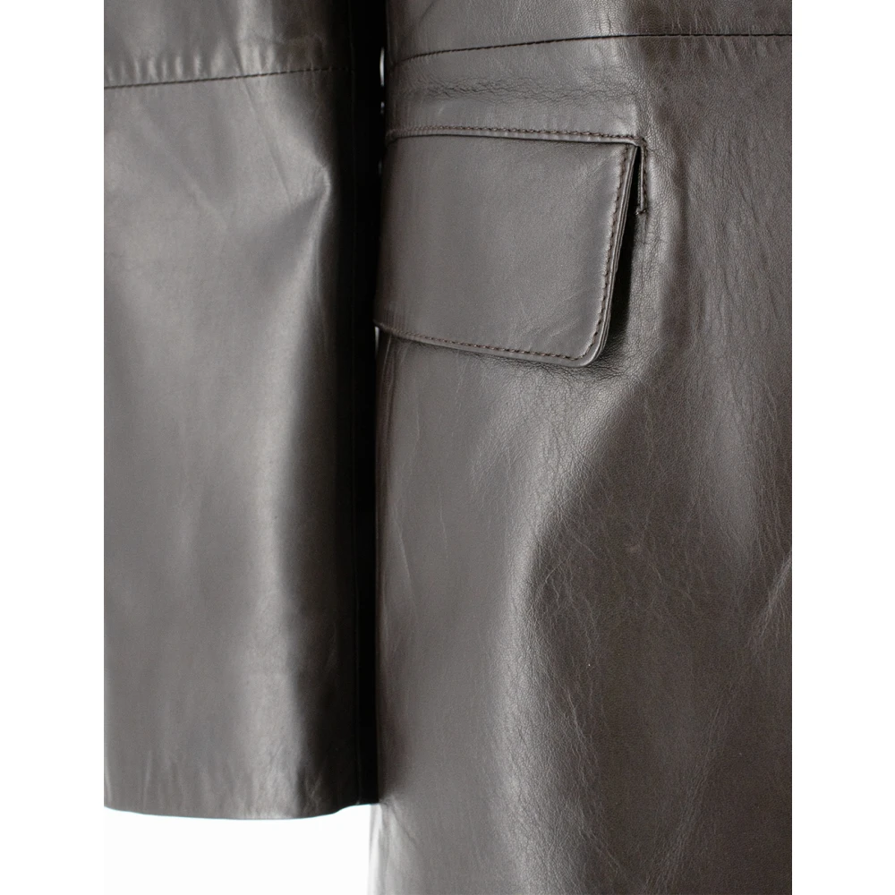 Antonelli Firenze Stijlvol leren jasje Brown Dames