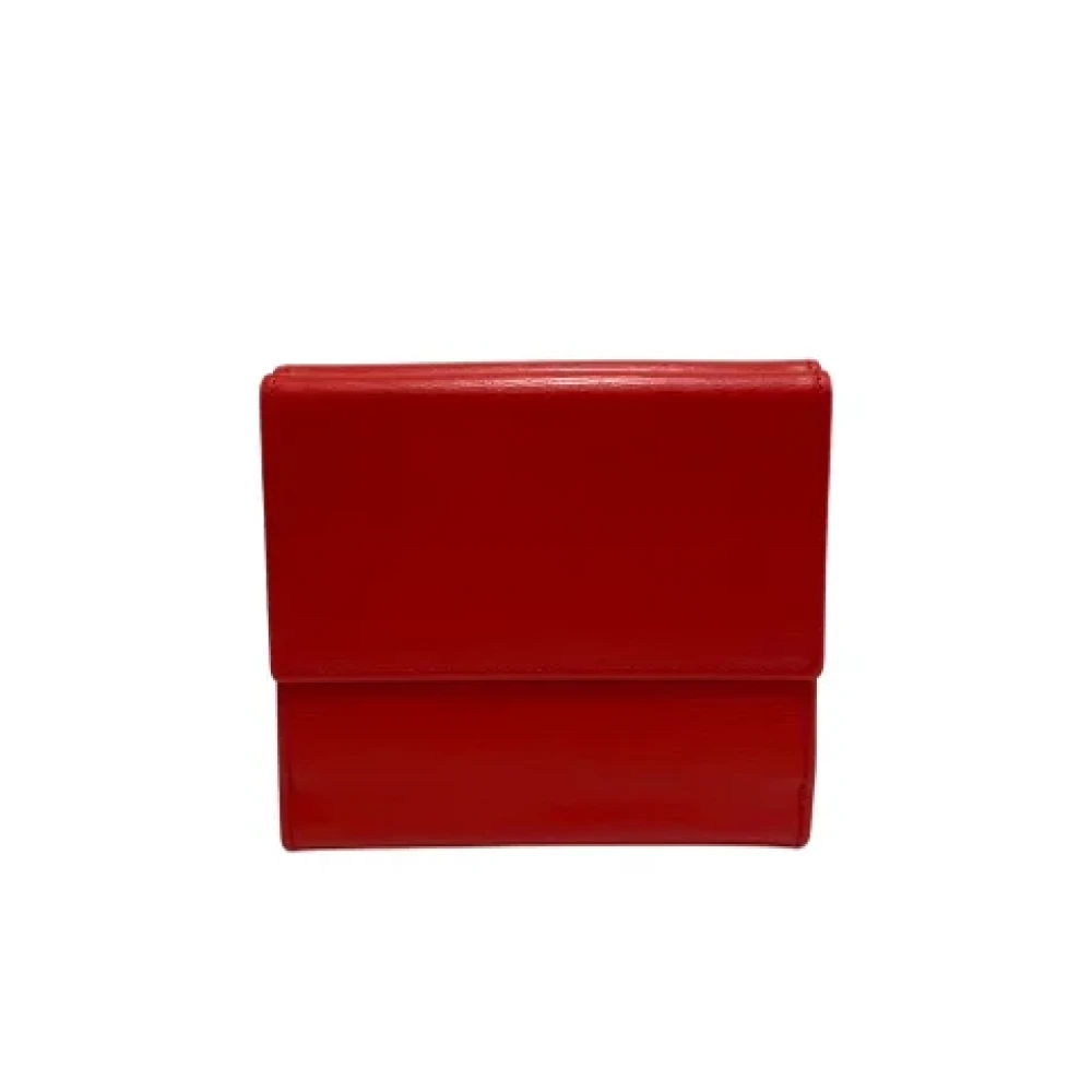 Dior Vintage Pre-owned Leather wallets Red Dames
