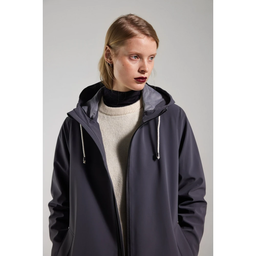 Stutterheim Lichtgewicht Rits Matte Regenjas Blue Dames