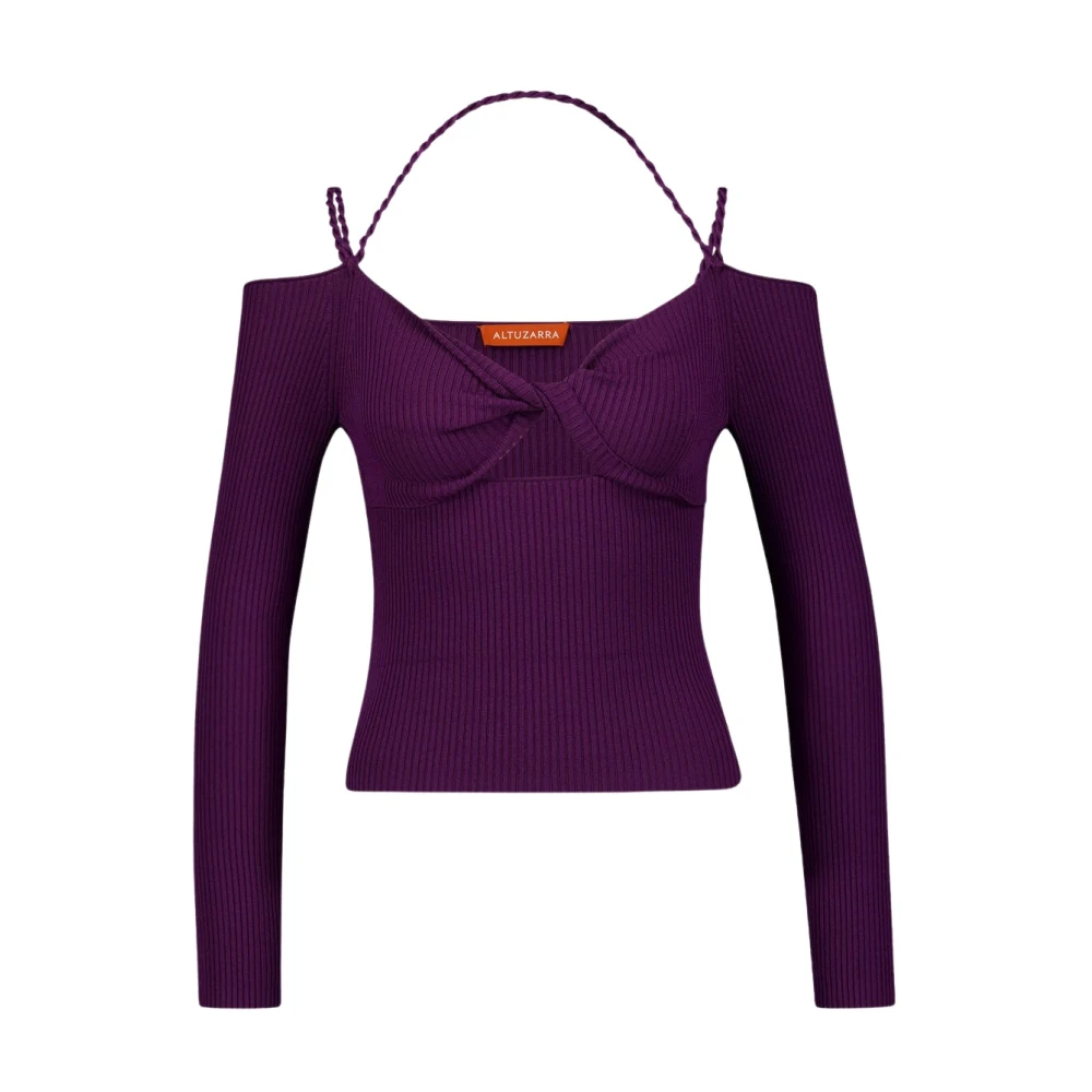 Altuzarra V-neck Knitwear Purple Dames