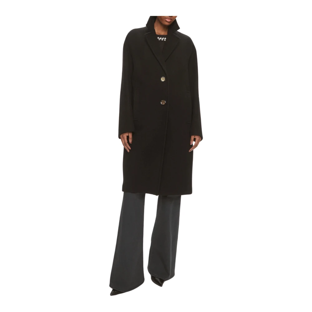 pinko Zwarte Jas Enter Cappotto Black Dames