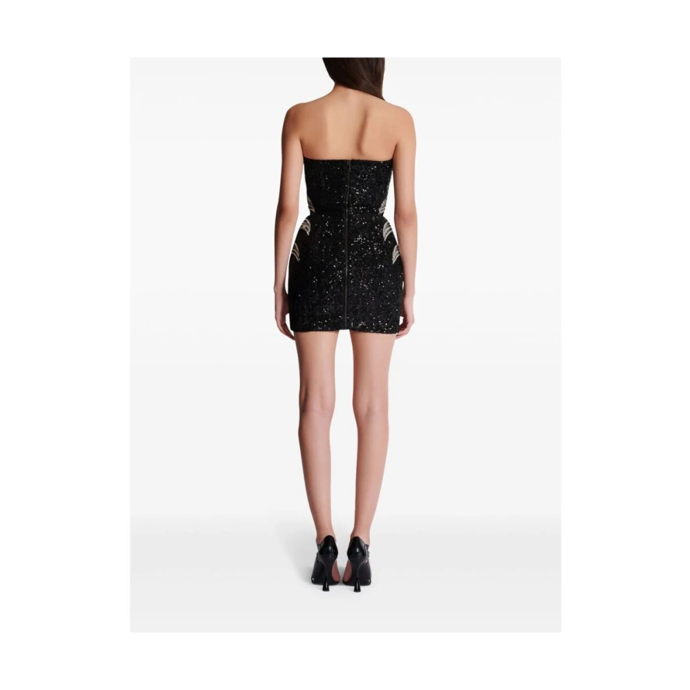 Balmain Paillet Streep Bandeau Jurk Multicolor Dames