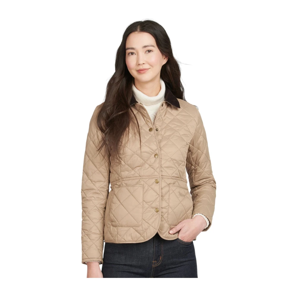 Barbour Women's Beige Light Jackets, S, Deveron Quilted Jacket