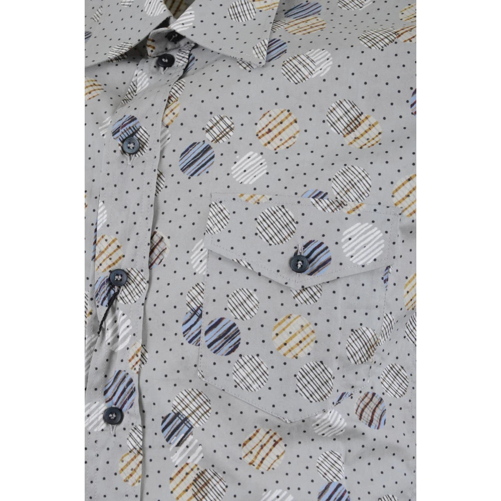 Dolce & Gabbana Gedrukt overhemd lange mouwen Sicilia Collection Gray Heren