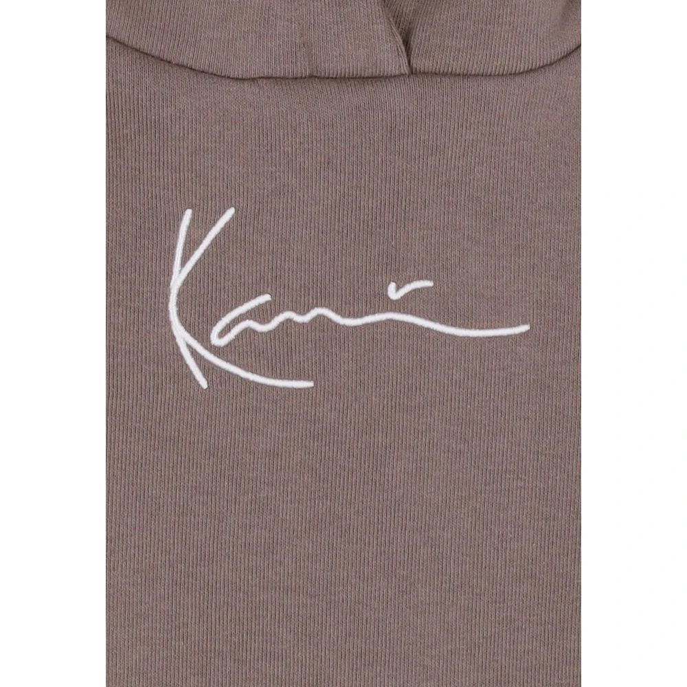 Karl Kani Essentiële Signature Hoodie met Voorzak Brown Dames