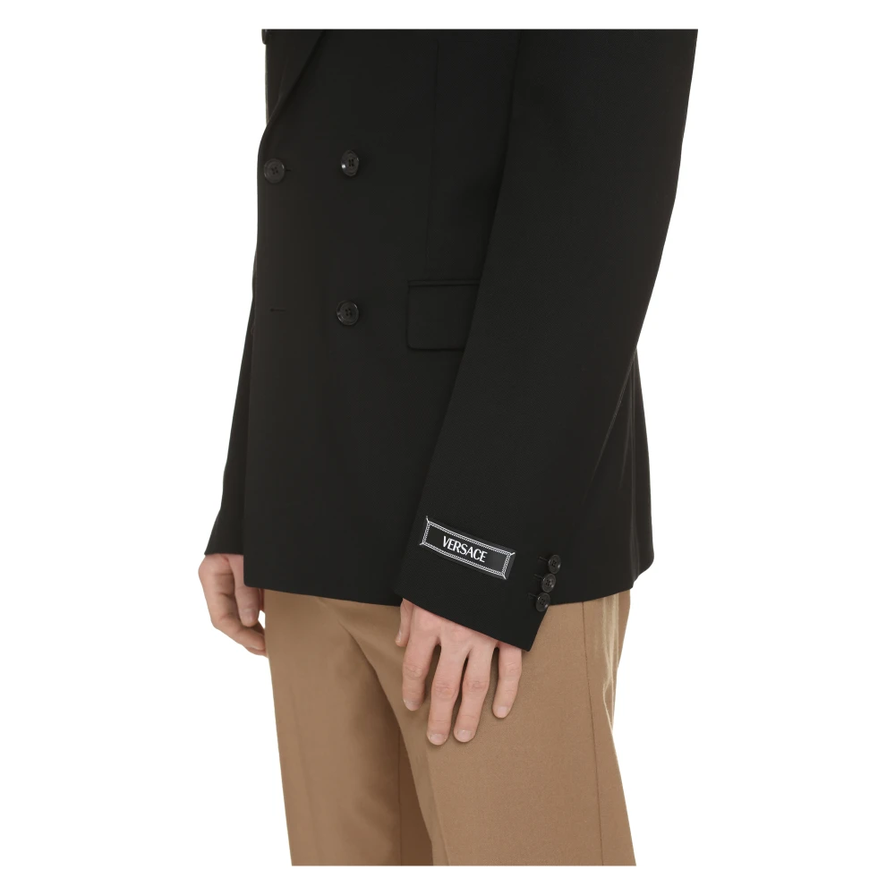 Versace Klassieke Wol Blazer Black Heren