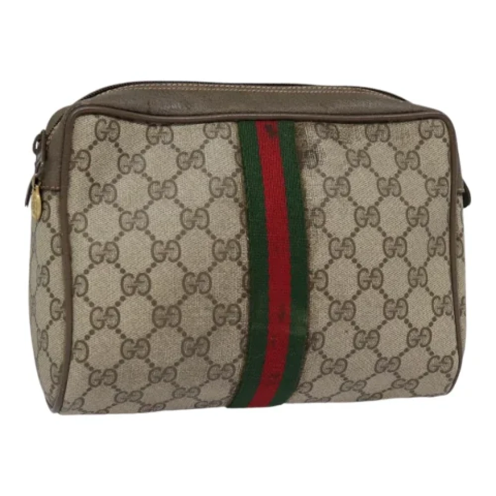 Gucci Vintage Pre-owned Leather clutches Beige Dames