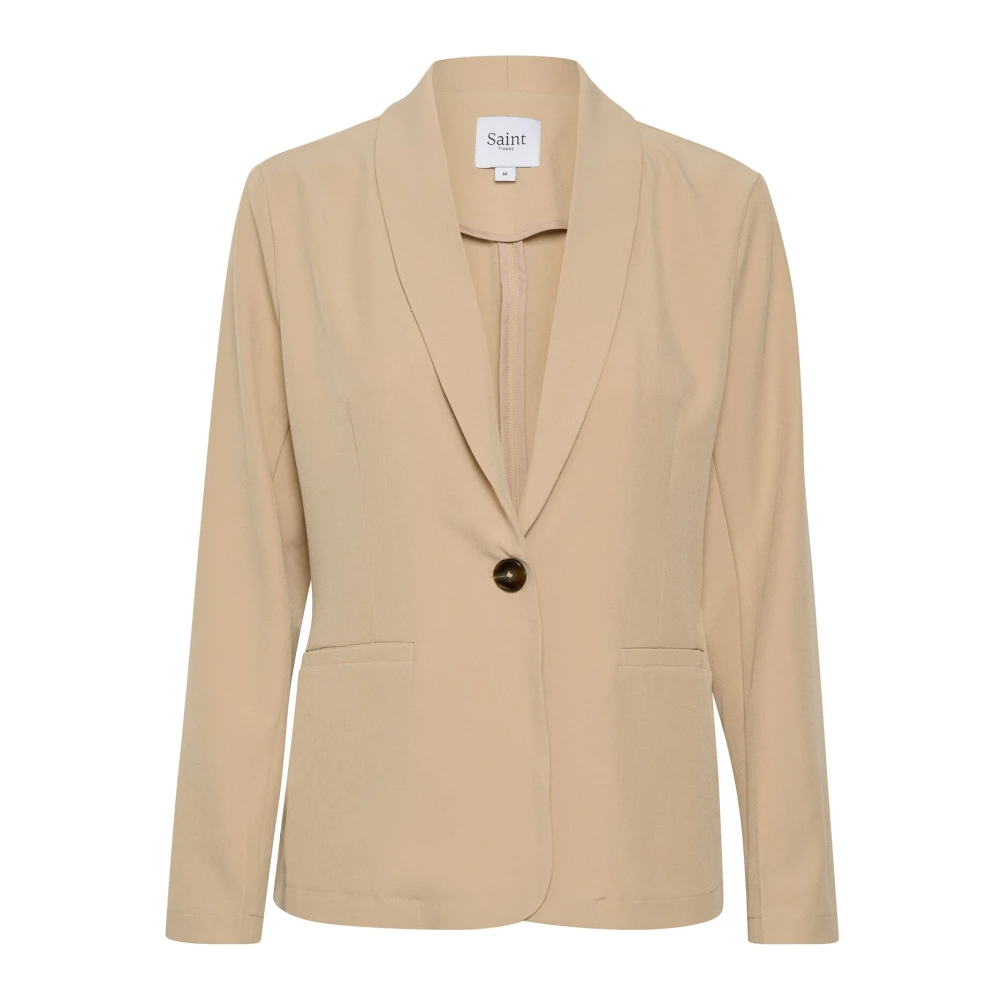 Saint Tropez Celestsz Blazer Jacka Cement Beige, Dam