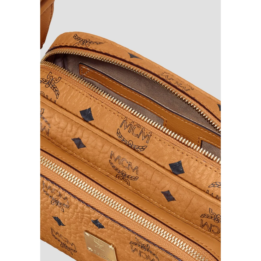 MCM Aren Schoudertas in Visetos Brown Dames