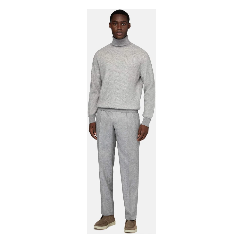Boggi Milano Merino wollen trui met polokraag Brown Heren