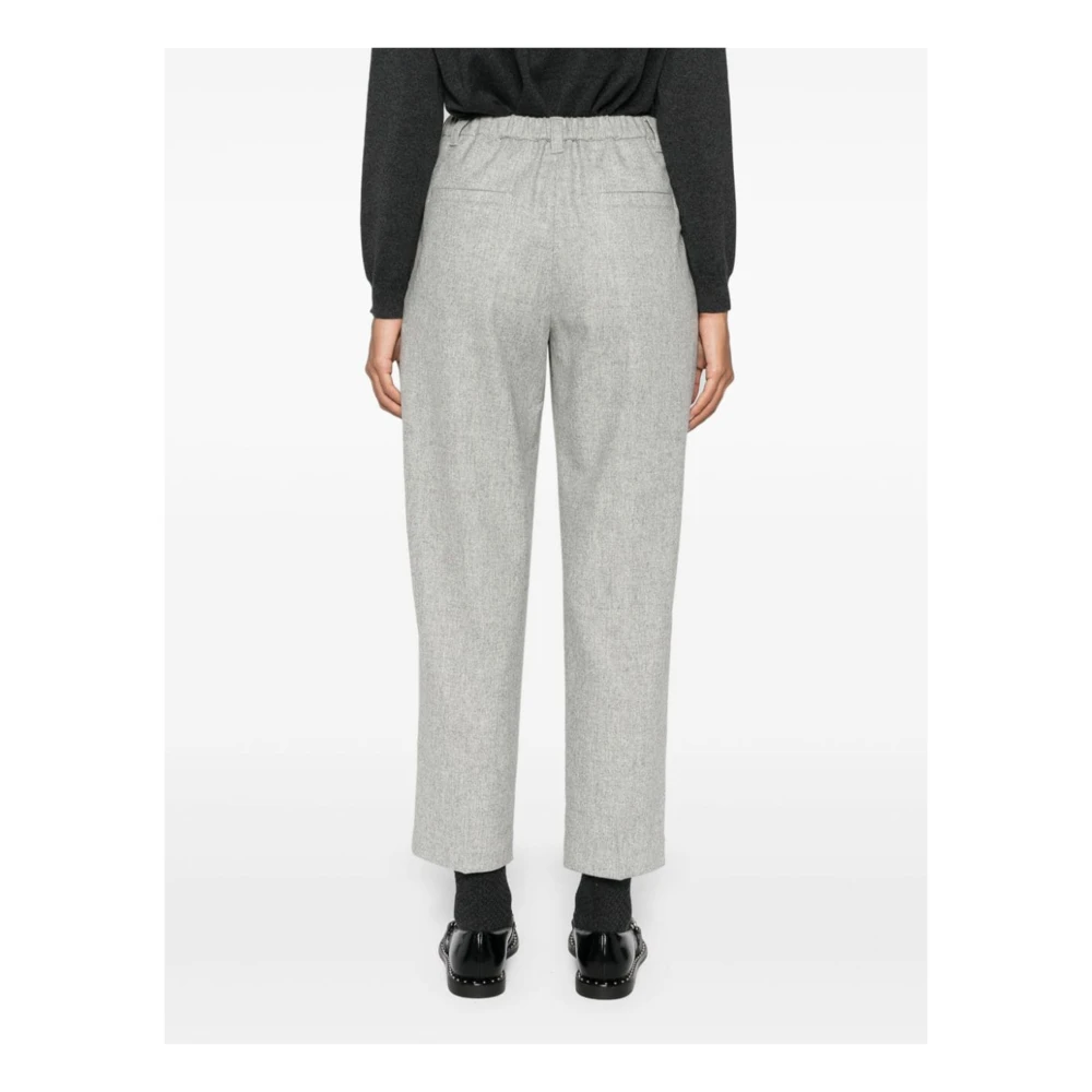 BRUNELLO CUCINELLI Lichtgrijze Wol Kasjmier Broek Gray Dames