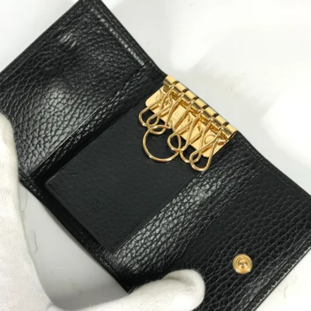 Gucci Vintage Pre-owned Leather key-holders Black Dames