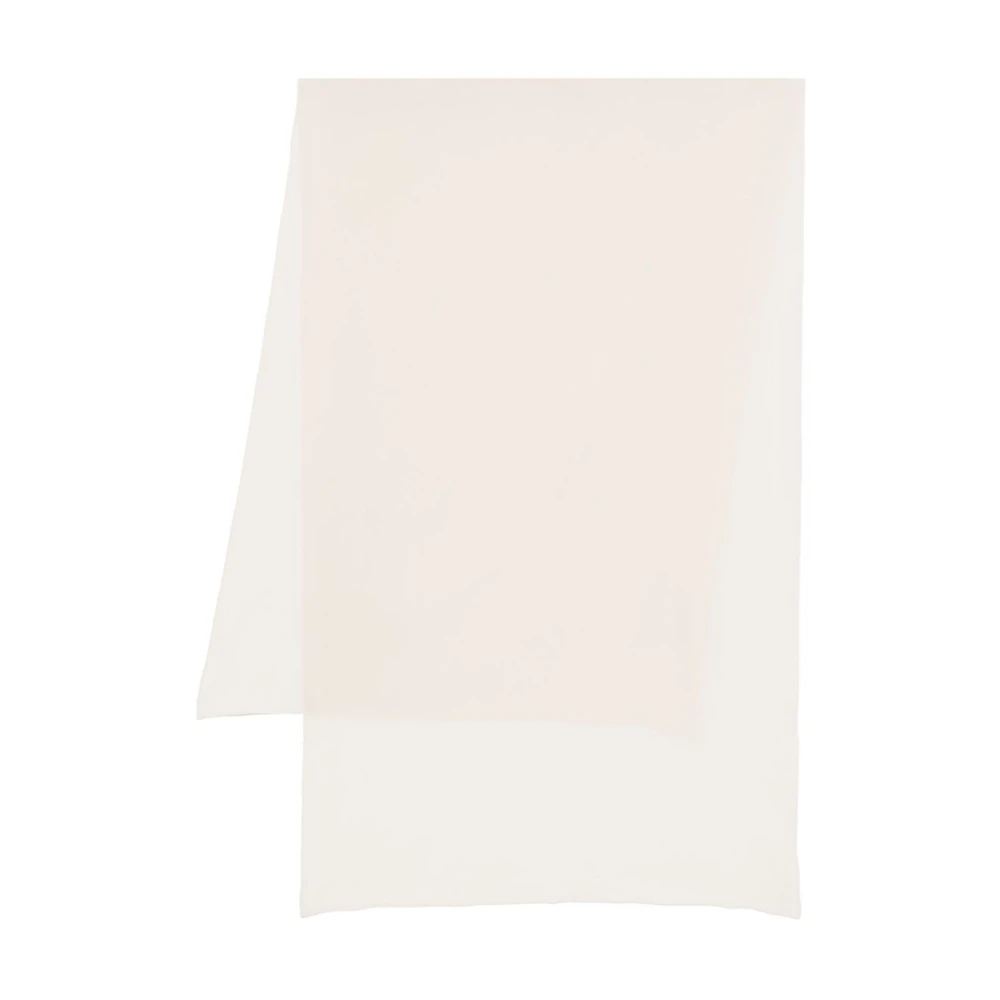 D.Exterior Witte Zijden Sjaal Elegant Veelzijdig Accessoire Beige Dames